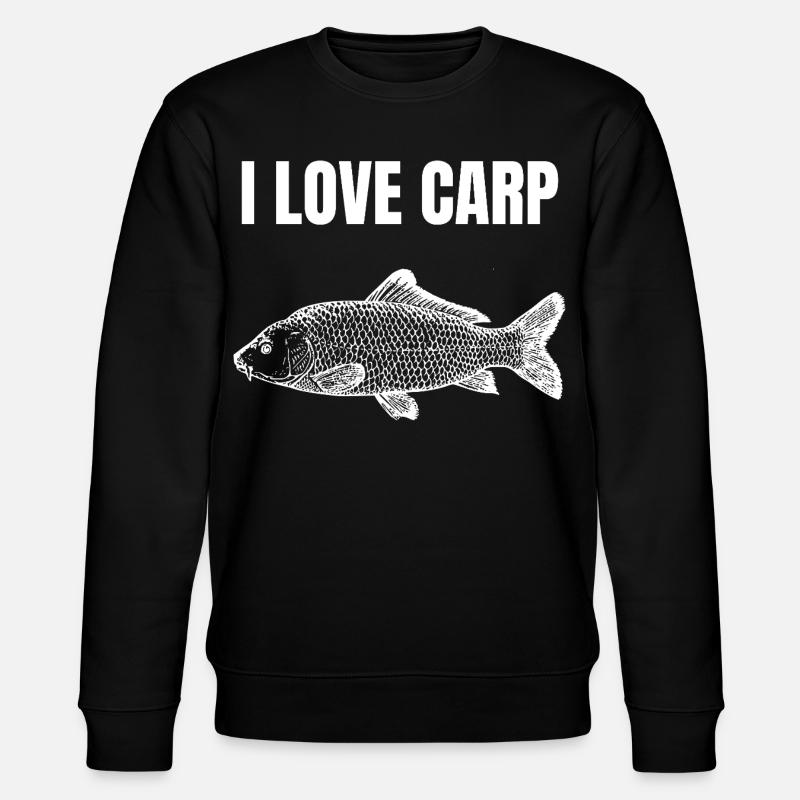 Ich liebe Karpfen-Silhouette - Stanley/Stella Unisex Bio-Sweatshirt CHANGER  - Schwarz