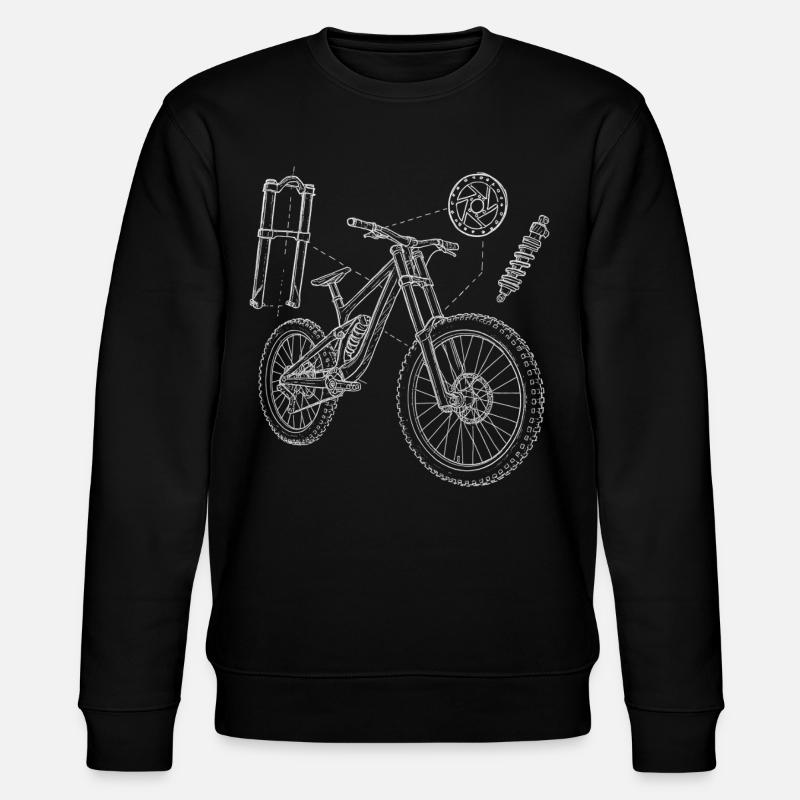 MTB Geometry Sketch: Downhill Exploded Drawing - Stanley/Stella CHANGER Unisex Organic Sweatshirt - black