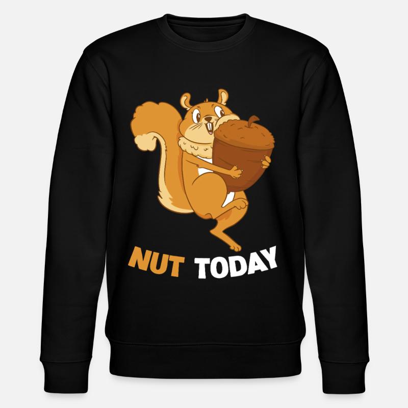 NUT TODAY Eichhörnchen Eichel - Stanley/Stella Unisex Bio-Sweatshirt CHANGER  - Schwarz