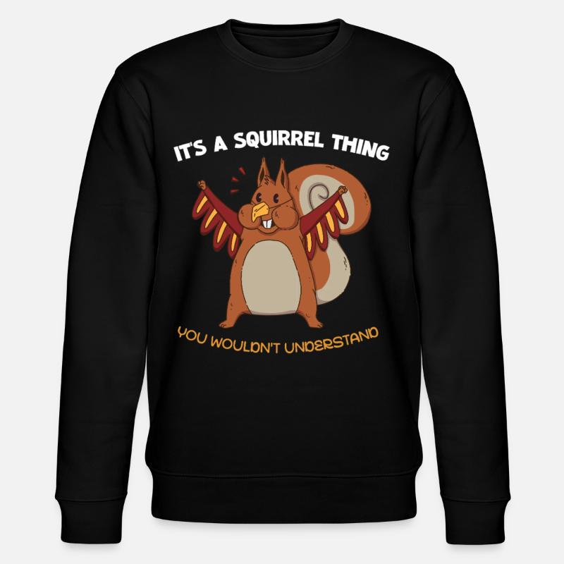 Winged Squirrel Saying - Stanley/Stella CHANGER Unisex Organic Sweatshirt - black
