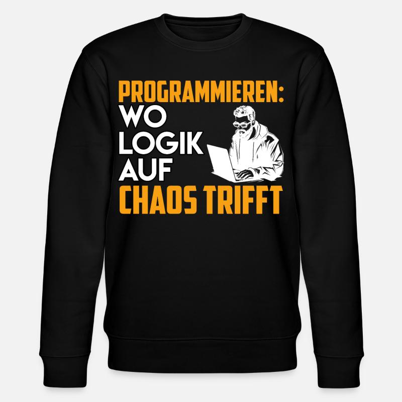PROGRAMMING WHERE LOGIC MEETS CHAOS Funny - Stanley/Stella CHANGER Unisex Organic Sweatshirt - black