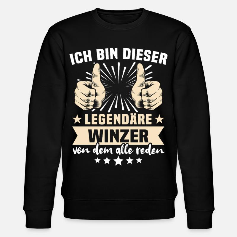 Winzer Sprüche - Stanley/Stella Unisex Bio-Sweatshirt CHANGER  - Schwarz