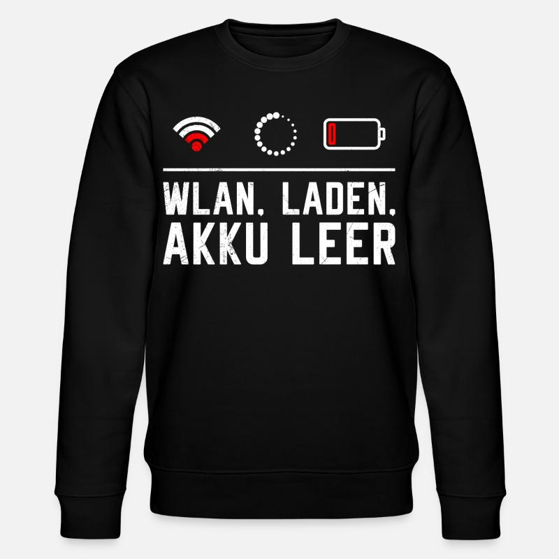 Codeur WiFi. CHARGEMENT. BATTERIE VIDE DRÔLE - Sweat bio CHANGER Stanley/Stella Unisexe - noir