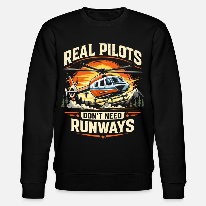 Hubschrauberpilot Helikopterpilot - Stanley/Stella Unisex Bio-Sweatshirt CHANGER  - Schwarz