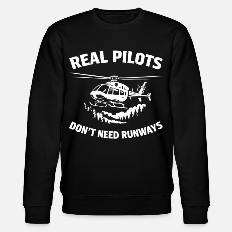 Hubschrauberpilot Helikopterpilot - Stanley/Stella Unisex Bio-Sweatshirt CHANGER  - Schwarz