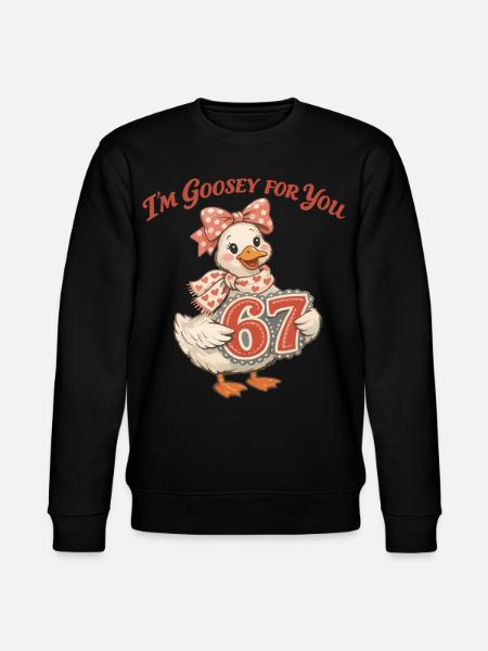 Goose 67 Valentinsdag Sjov Hjerte-gave - Stanley/Stella økologisk unisex-sweatshirt CHANGER  - sort