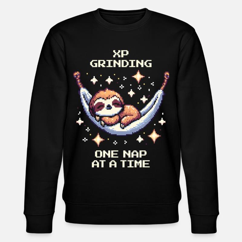 Grinding XP with Naps | Sloth - Stanley/Stella CHANGER Unisex Organic Sweatshirt - black
