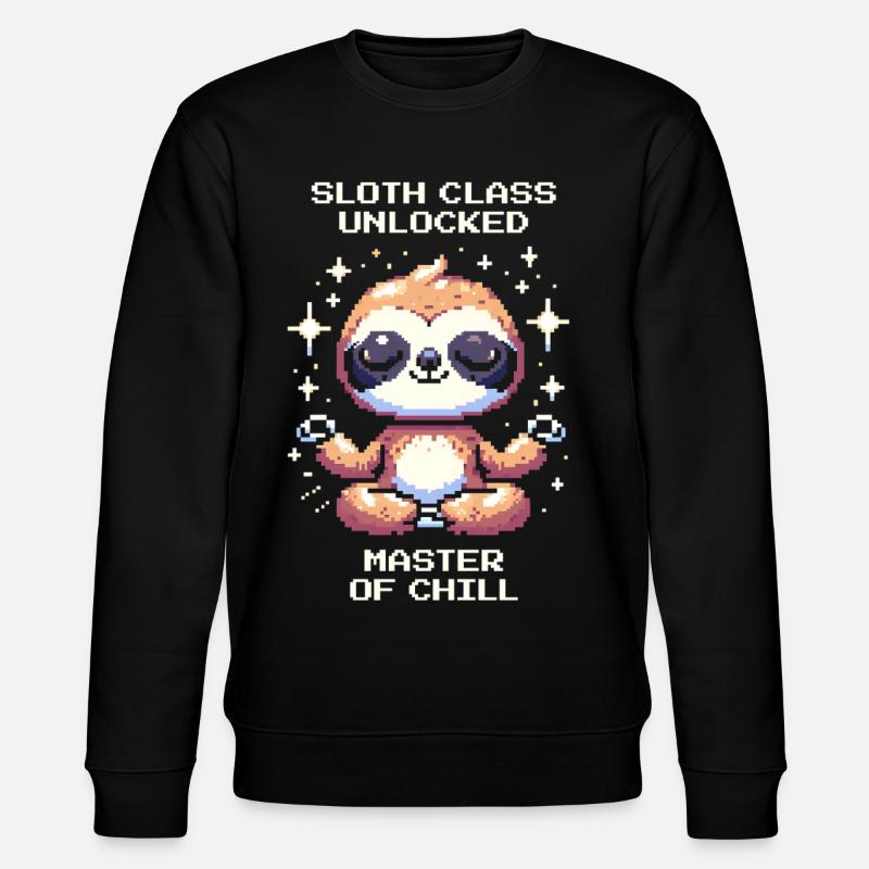 Sloth Class Unlocked | Chill - Stanley/Stella CHANGER Unisex Organic Sweatshirt - black