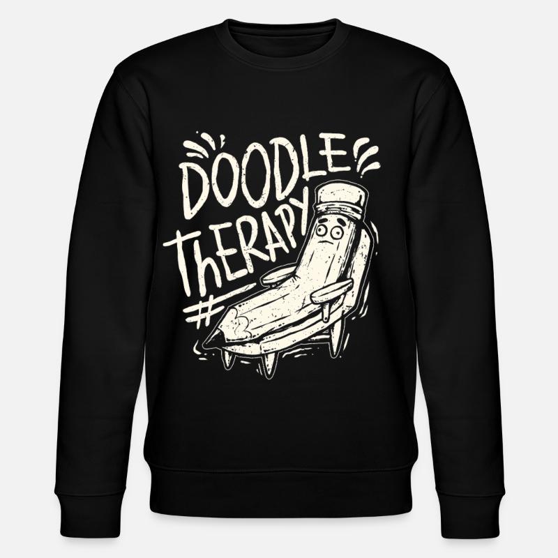 Doodle Doodle Drawing - Stanley/Stella CHANGER Unisex Organic Sweatshirt - black