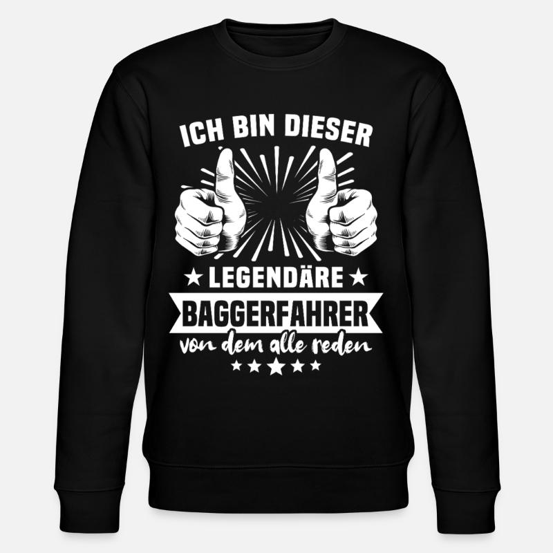 Baggerfahrer Legende - Stanley/Stella Unisex Bio-Sweatshirt CHANGER  - Schwarz