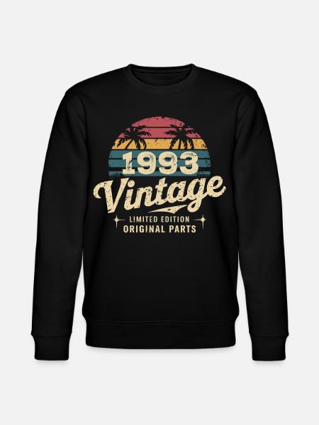Awesome Since 1993 1993 Birthday Gift - Stanley/Stella CHANGER Unisex Organic Sweatshirt - black