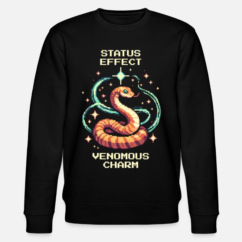 Giftiger Charme | Schlange Status Effekt - Stanley/Stella Unisex Bio-Sweatshirt CHANGER - Schwarz