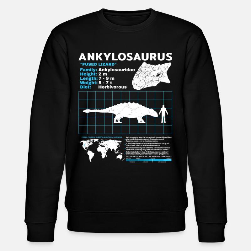 Ankylosaurus Fact Sheet - Stanley/Stella Unisex Bio-Sweatshirt CHANGER  - Schwarz
