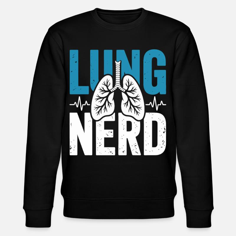 Lung Nerd Lung Lover Shirt - Stanley/Stella CHANGER Unisex Organic Sweatshirt - black