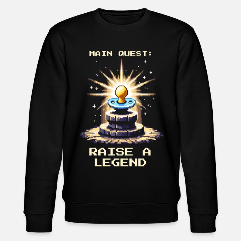 Main Quest: Legende großziehen | Eltern - Stanley/Stella Unisex Bio-Sweatshirt CHANGER  - Schwarz