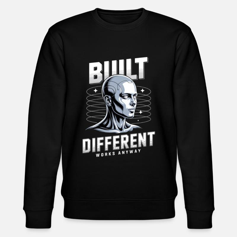 Neurodivergent Neurodiversity Built Differend - Stanley/Stella CHANGER Unisex Organic Sweatshirt - black