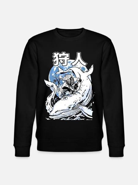 Japanischer Wal Kampf – Ukiyo-e Meereskunst - Stanley/Stella Unisex Bio-Sweatshirt CHANGER  - Schwarz