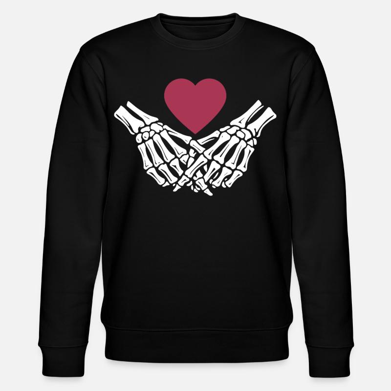 Amour éternel | Mains d’os | Squelette | Cœur - Sweat bio CHANGER Stanley/Stella Unisexe - noir