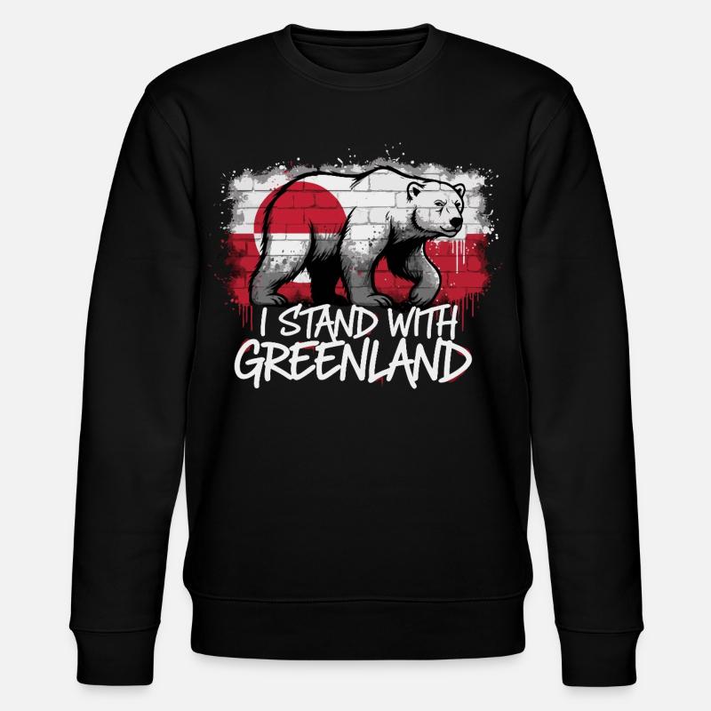 I Stand With Greenland – Eisbär - Stanley/Stella Unisex Bio-Sweatshirt CHANGER  - Schwarz