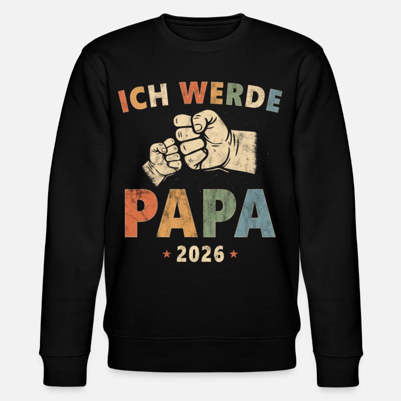 Ich Werde Papa 2026 - Stanley/Stella Unisex Bio-Sweatshirt CHANGER  - Schwarz