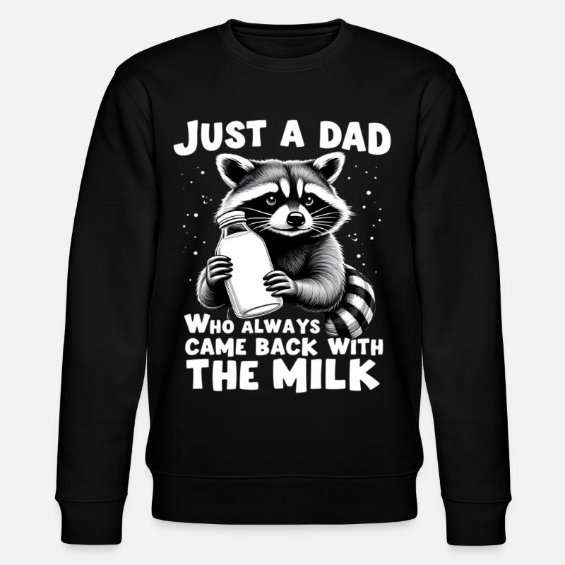 Milchbringender Vater-Raccoon - Stanley/Stella Unisex Bio-Sweatshirt CHANGER - Schwarz