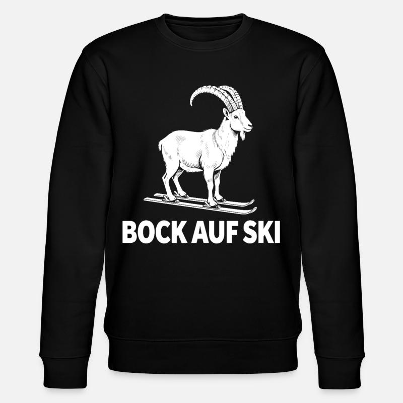 Funny ibex for skiers - Stanley/Stella CHANGER Unisex Organic Sweatshirt - black