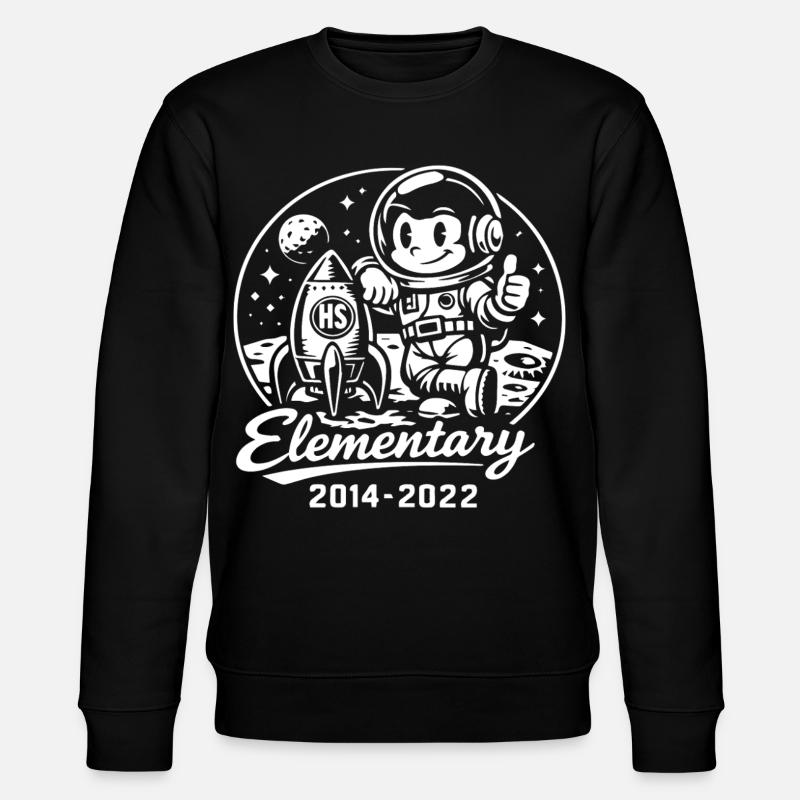 Baby-Astronaut und Rakete - Stanley/Stella Unisex Bio-Sweatshirt CHANGER - Schwarz