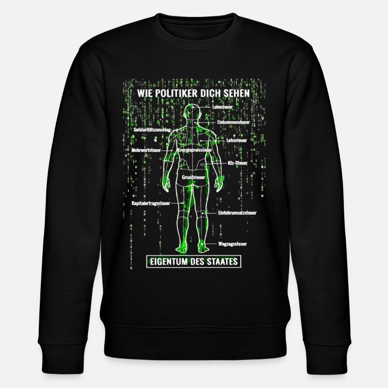 Systemfehler Steuerzahler - Matrix Zerlegeplan  - Stanley/Stella Unisex Bio-Sweatshirt CHANGER  - Schwarz