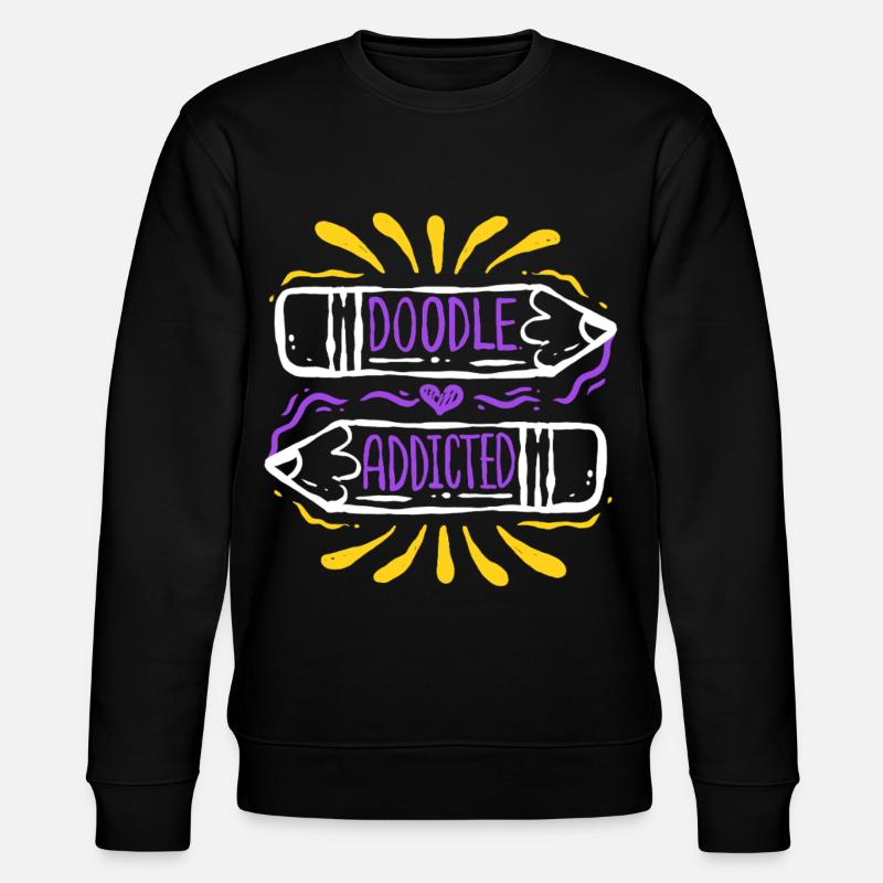 Doodle Kritzeln Zeichnung - Stanley/Stella Unisex Bio-Sweatshirt CHANGER  - Schwarz