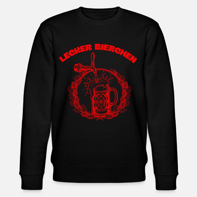 Lustiges Bier Geschenk – „Lecker Bierchen“ - Stanley/Stella Unisex Bio-Sweatshirt CHANGER  - Schwarz