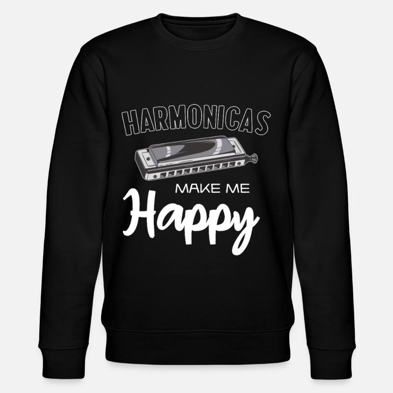Harmonicas Make Me Happy - Stanley/Stella CHANGER Unisex Organic Sweatshirt - black