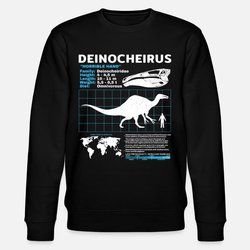Deinocheirus Fact Sheet - Stanley/Stella CHANGER Unisex Organic Sweatshirt - black