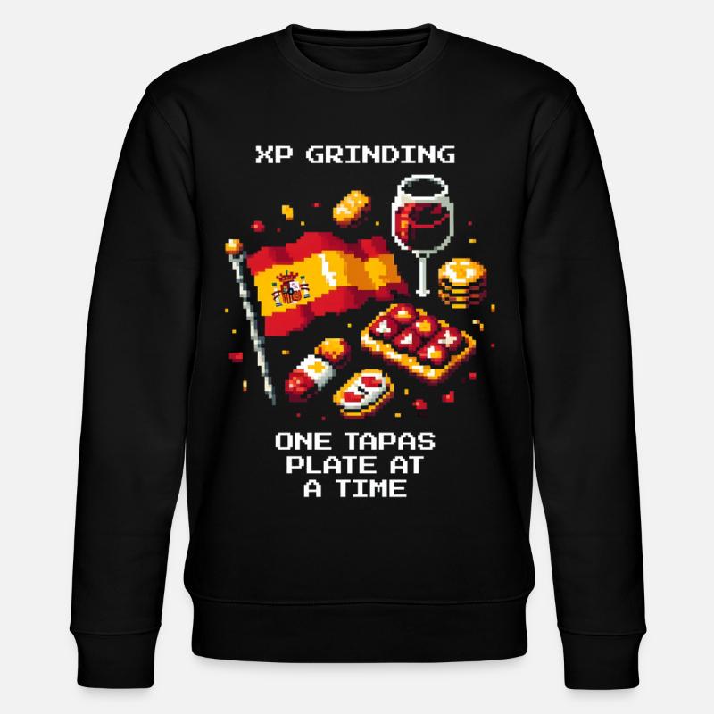 XP grinden | Tapas Spanien Barhopping - Stanley/Stella Unisex Bio-Sweatshirt CHANGER  - Schwarz