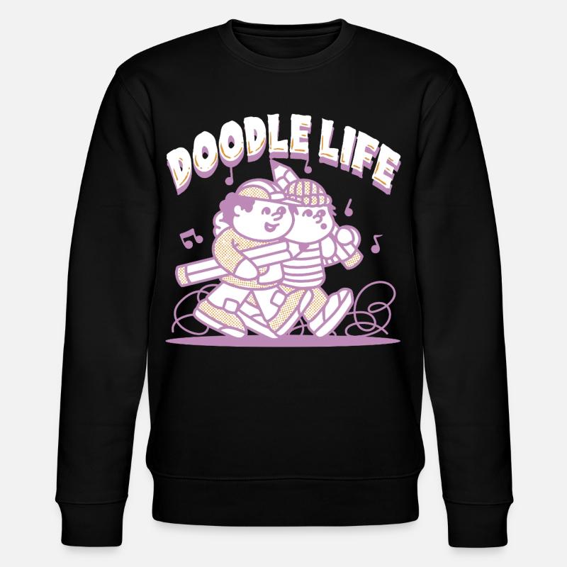 Doodle Life Doodle Drawing - Stanley/Stella CHANGER Unisex Organic Sweatshirt - black