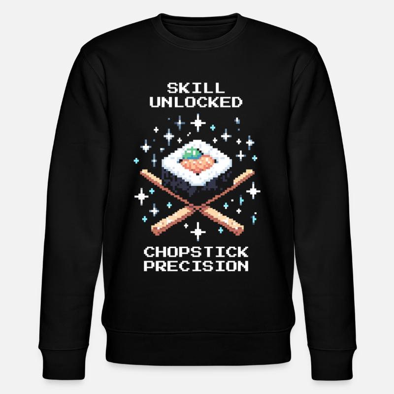 Skill Unlocked | Chopsticks Precision - Stanley/Stella CHANGER Unisex Organic Sweatshirt - black