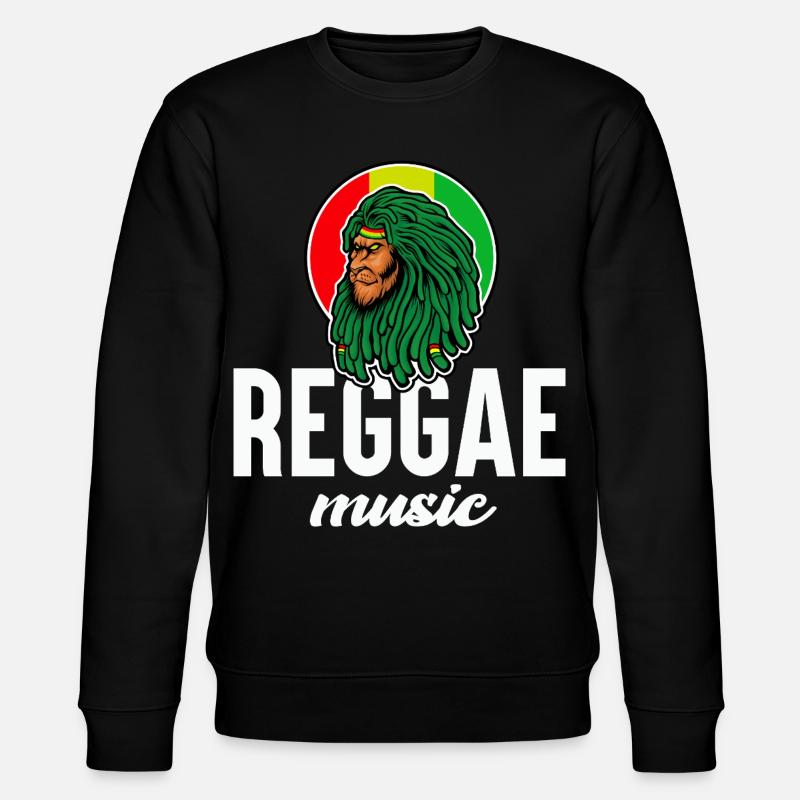 Reggae-Löwe in Rasta-Farben - Stanley/Stella Unisex Bio-Sweatshirt CHANGER  - Schwarz