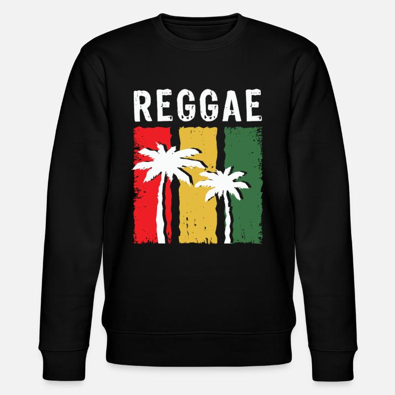 Reggae Palmen im Rasta-Farbblock - Stanley/Stella Unisex Bio-Sweatshirt CHANGER  - Schwarz
