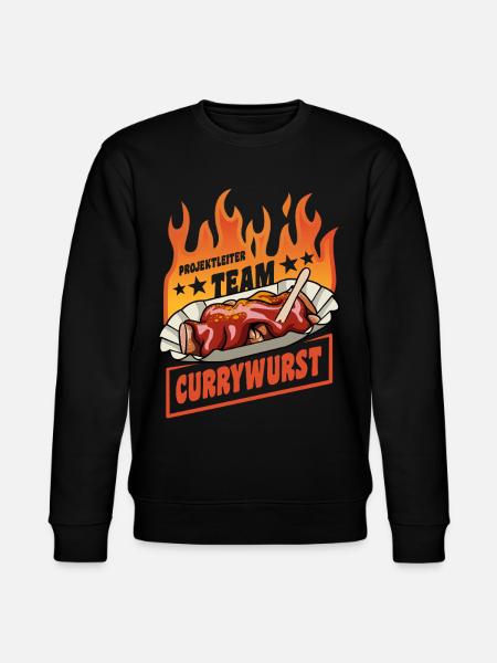Projektleiter Team Currywurst | Fast Food Flammen - Stanley/Stella Unisex Bio-Sweatshirt CHANGER - Schwarz