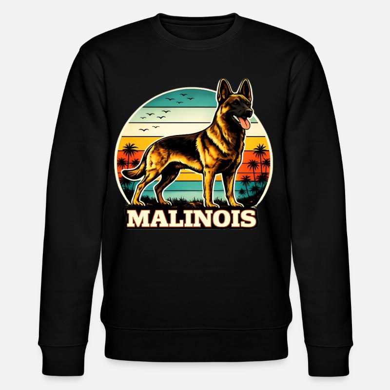 Belgischer Schäferhund Malinois Retro - Stanley/Stella Unisex Bio-Sweatshirt CHANGER  - Schwarz