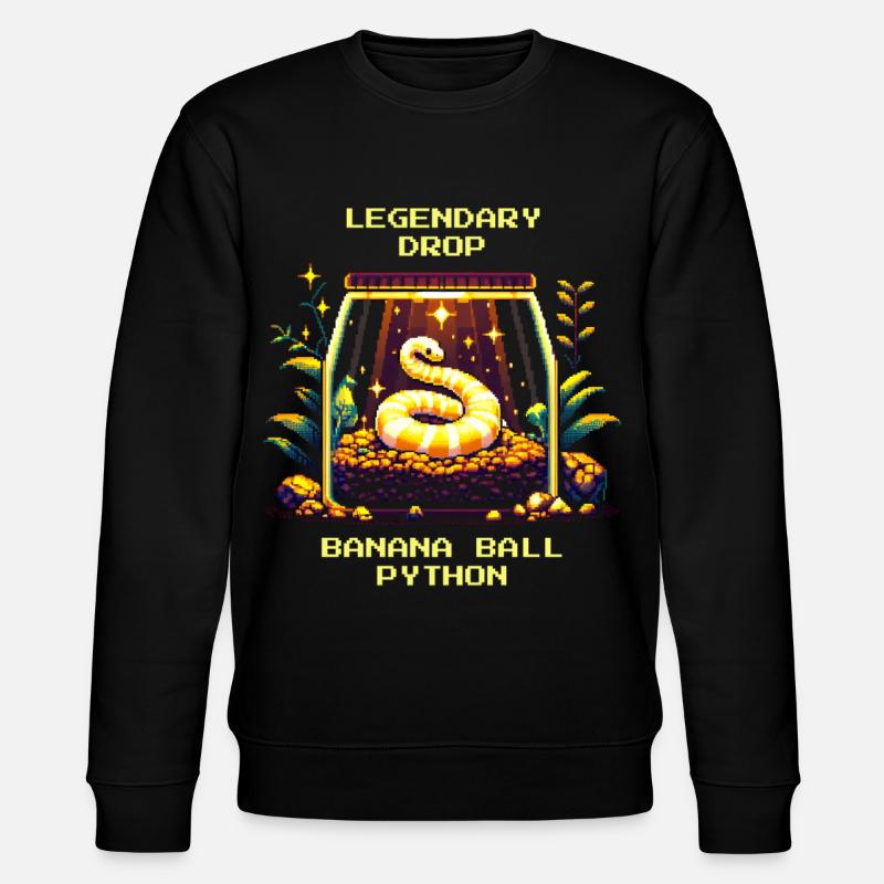 Legendärer Fund: Banana Königspython | Python - Stanley/Stella Unisex Bio-Sweatshirt CHANGER  - Schwarz