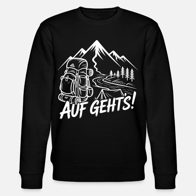 Bergabenteuer Wandern mit Rucksack - Stanley/Stella Unisex Bio-Sweatshirt CHANGER - Schwarz