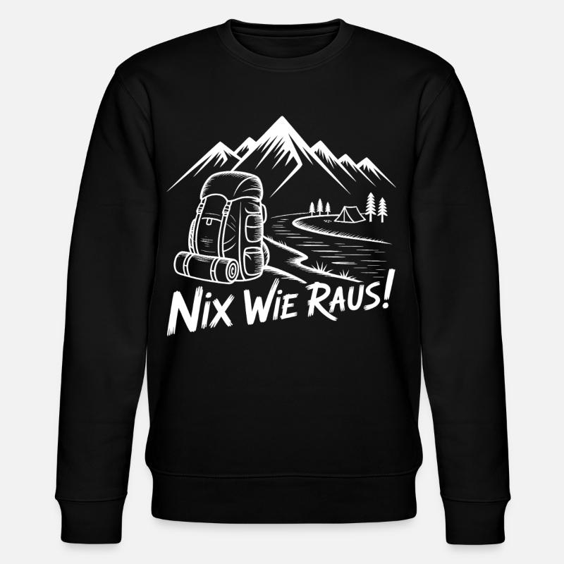 Nix Wie Raus Bergwanderung - Stanley/Stella Unisex Bio-Sweatshirt CHANGER - Schwarz