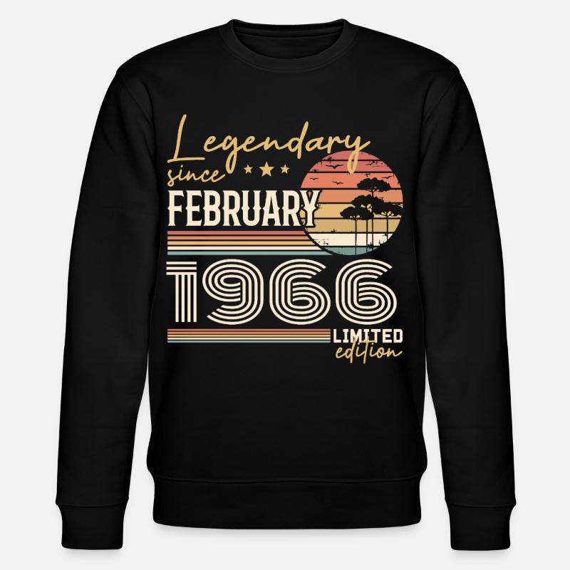 Février 1966 anniversaire 1966 légendes Février - Sweat bio CHANGER Stanley/Stella Unisexe - noir