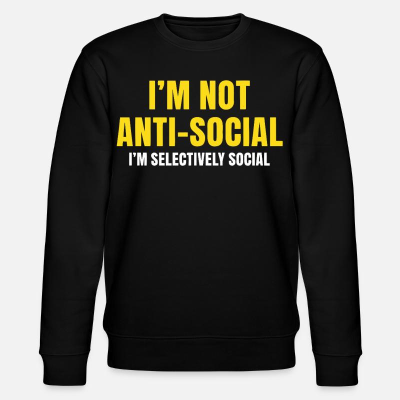 Selectively Social Statement - Stanley/Stella Unisex Bio-Sweatshirt CHANGER  - Schwarz