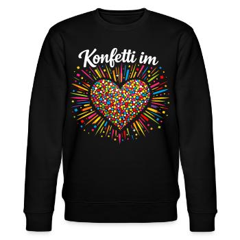 Konfetti Im Herzen Karneval Geschenk - Stanley/Stella Unisex Bio-Sweatshirt CHANGER  - Schwarz - Vorne - Nik (191cm) & Marisol (170cm)