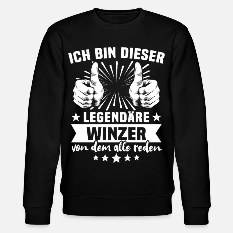 Winzer Legende - Stanley/Stella Unisex Bio-Sweatshirt CHANGER  - Schwarz
