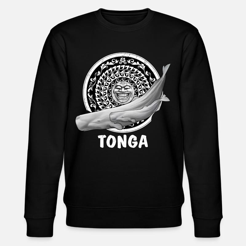 Pottwale und Tikimaske - Stanley/Stella Unisex Bio-Sweatshirt CHANGER - Schwarz