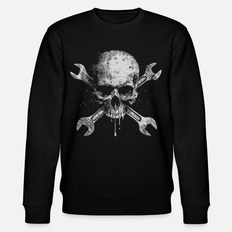 Crâne grunge avec des outils - Sweat bio CHANGER Stanley/Stella Unisexe - noir