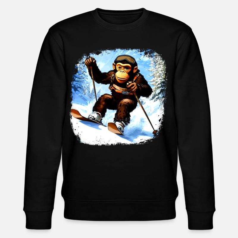Affen Ski - Stanley/Stella Unisex Bio-Sweatshirt CHANGER  - Schwarz
