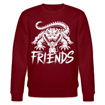 Amis pour la vie – Crocodile et Souris - Sweat bio CHANGER Stanley/Stella Unisexe - bordeaux - Devant - Nik (191cm) & Marisol (170cm)